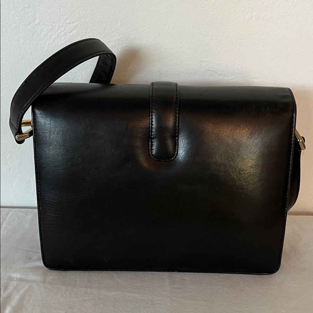 Celine Black Leather Bag with Rare Gold Buckle - Picture 3 of 4